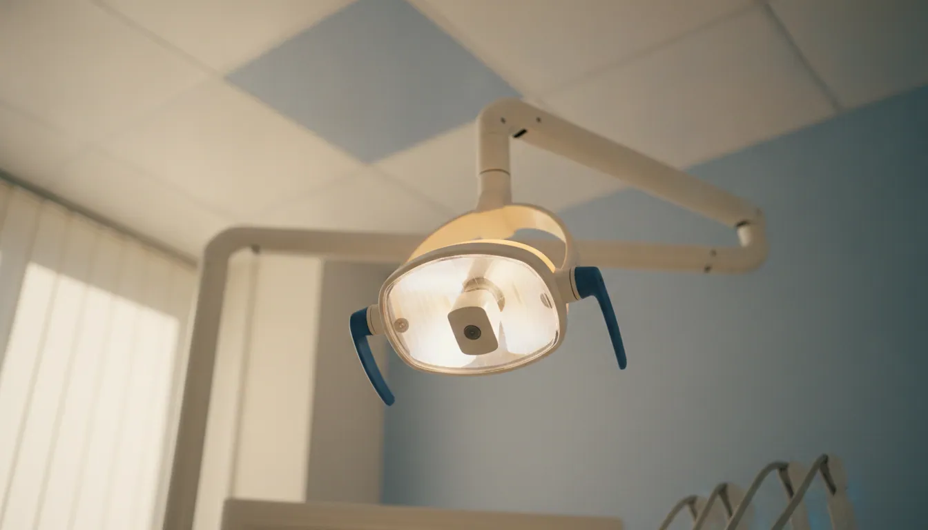 Op de rand van zo'n behandellamp zaten de microfoontjes gemonteerd: zo klein dat je ze bijna niet ziet.